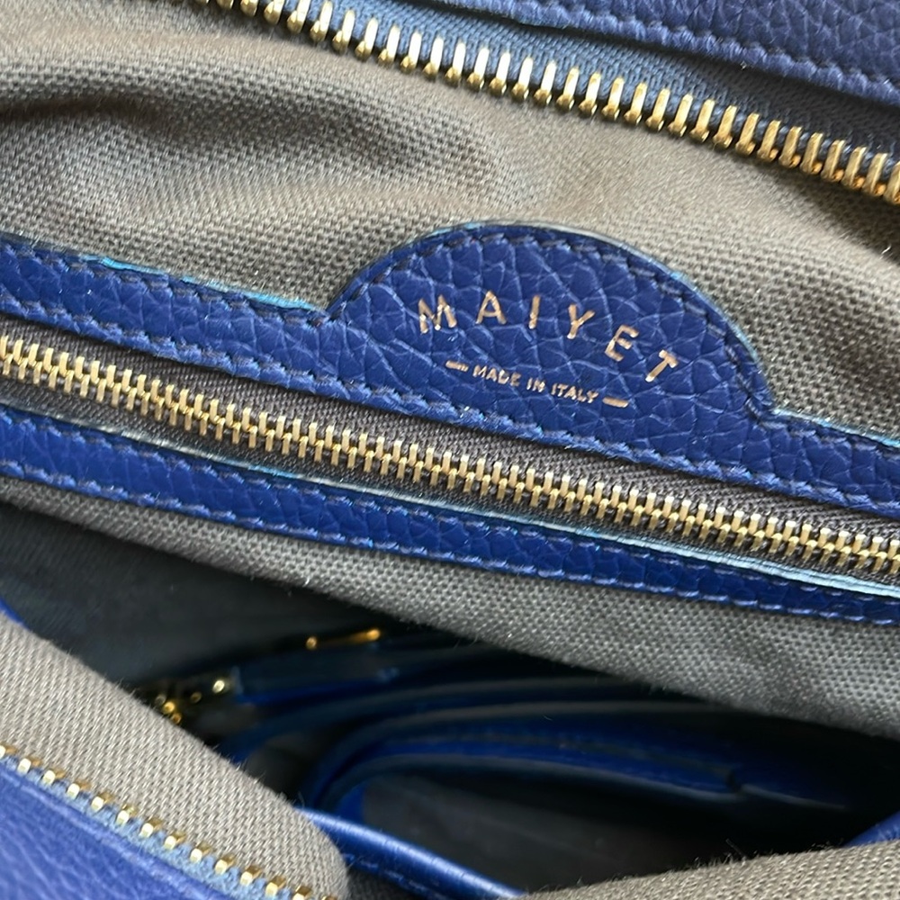 Blue Maiyet Small Satchel travel bag with crossbody strap - Picture 3 of 16